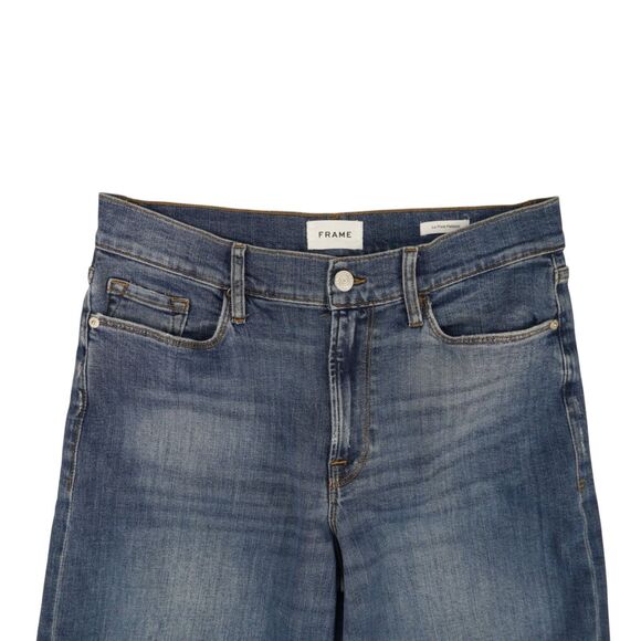 FRAME Le Pixie Palazzo Jeans Crosslane Wash Wide Leg Denim Size 32 - Picture 6 of 6
